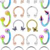 Uqnwbdq Uqnwbdq 16G Surgical Steel Horseshoe Nose Septum Rings Piercing Jewelry Cartilage Helix Tragus Earring Hoop Lip Horseshoe Piercing Retainer For Women Men 8Mm 10Mm | Body Piercing Rings