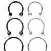 ORAZIO Orazio 12Pcs 14-16G Stainless Steel Nose Rings Septum Piercing Cartilage Horseshoe Earring Body Piercing 6Mm-16Mm | Body Piercing Rings