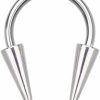 Pierced Owl Pierced Owl 14-20Ga Stainless Steel Horseshoe Circular Barbell With Long Spikes | Body Piercing Rings