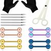 Heienngy Heienngy Piercing Kit 14G Nipple Rings Tongue Rings Surgical Stainless Steel Nipple/Tongue Piercing Jewelry Kit 14 Gauge Piercing Needles Silver Black Rainbow Nipple Ring Tongue Ring For Women Men | Body Piercing Rings