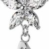 Pierced Owl Pierced Owl 14Ga 316L Stainless Steel Cz Crystal Flower With Dangling Marquise Vine Belly Button Ring | Body Piercing Rings