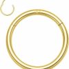 FUNLMO Funlmo 14K Solid Gold Nose Ring 18G 16G Septum Ring Yellow Gold Conch Daith Tragus Helix Rook Piercing Jewelry Cartilage Earring Lip Ring For Women Men | Body Piercing Rings