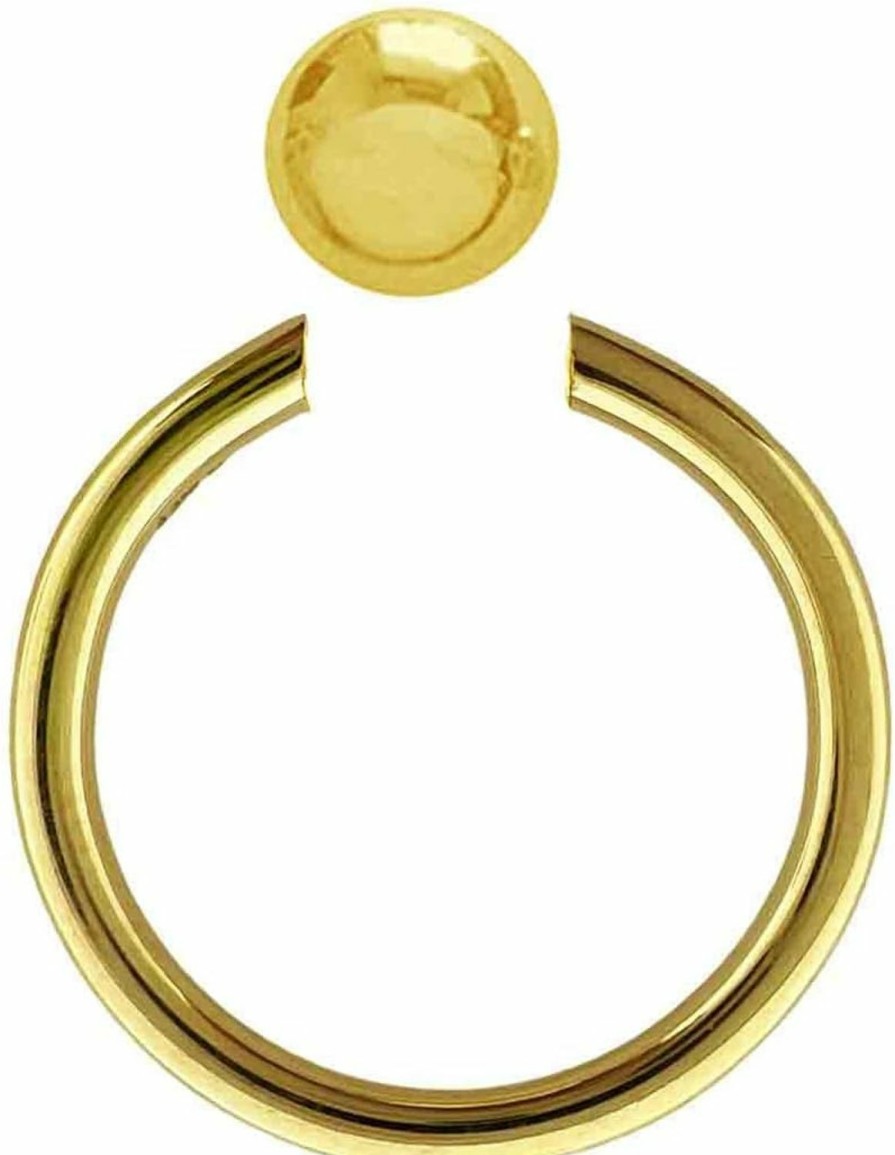 Ritastephens Ritastephens 14K Solid Yellow Gold Nipple Ring Captive Bead Body Jewelry 14G | Body Piercing Rings