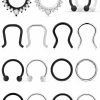 SCERRING Scerring 16G Septum Rings Vintage Flower Stainless Steel Clear Cz Septum Hoop Nose Ring Horseshoe Rings Cartilage Daith Tragus Clicker Retainer Body Piercing Jewelry 4-20Pcs | Body Piercing Rings