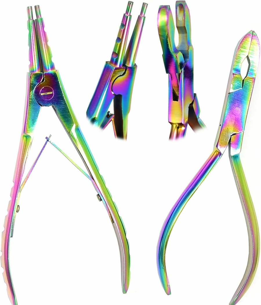 AAProTools Aaprotools Multi Rainbow Color Set Of 2 Ring Opening And Ring Closing Pliers Body Piercing Captive Bead Tools Stainless Steel | Body Piercing Rings