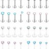 JeryWe Jerywe 32 Pcs Lip Rings Stainless Steel Tragus Earrings Labret Studs Helix Conch Cartilage Earrings Flat Back Earrings Nose Piercing Jewelry For Women Men 16G/18G/20G | Body Piercing Rings