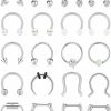 Mayhoop Mayhoop 16G 20Pcs Surgical Steel Nose Rings Septum Rings Captive Bead Rings Horseshoe Piercing Jewelry Cartilage Helix Daith Tragus Earring Hoop Lip Hinged Seamless Nose Hoop Ring For Women Men | Body Piercing Rings