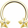 Jewseen Jewseen Star Septum Rings 16G Septum Jewelry Gold Cartilage Hoop Earring Surgical Steel Daith Piercing Jewelry Nose Ring Hoop Helix Conch Tragus Earrings For Women Men | Body Piercing Rings