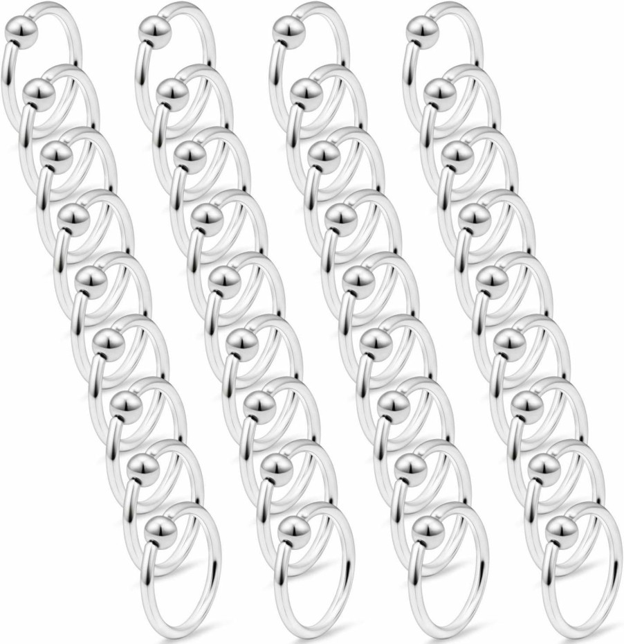 Ftovosyo Ftovosyo 14G 36Pcs Captive Bead Ring Stainless Steel Nose Nostril Septum Tragus Helix Nipple Lip Eyebrow Earring Hoop Rings For Women Girls | Body Piercing Rings