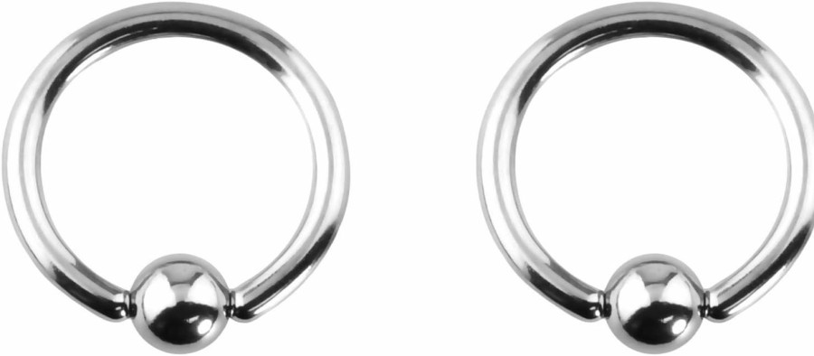 Forbidden Body Jewelry Forbidden Body Jewelry 12G-Og Surgical Steel Piercing Hoops Large Gauge Size Captive Bead Body Piercing Rings 2Pcs (Select Gauge/Diameter) | Body Piercing Rings