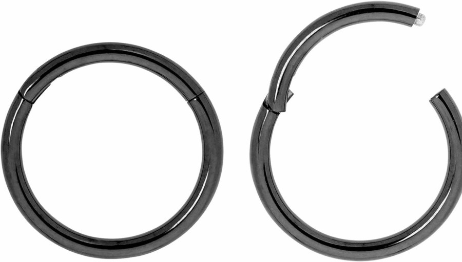 365 Sleepers 365 Sleepers 2Pcs 16G Surgical Steel 6Mm - 16Mm Hinged Hoop Segment Septum Cartilage Helix Tragus Nose Ring Uni Sleeper Earrings | Body Piercing Rings