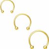 NZDLM Nzdlm Horseshoe Hoop Nose Rings Cartilage Earring Nose Septum Nose Nostril Stainless Steel Bull Nose Ring For Women Girls Men | Body Piercing Rings