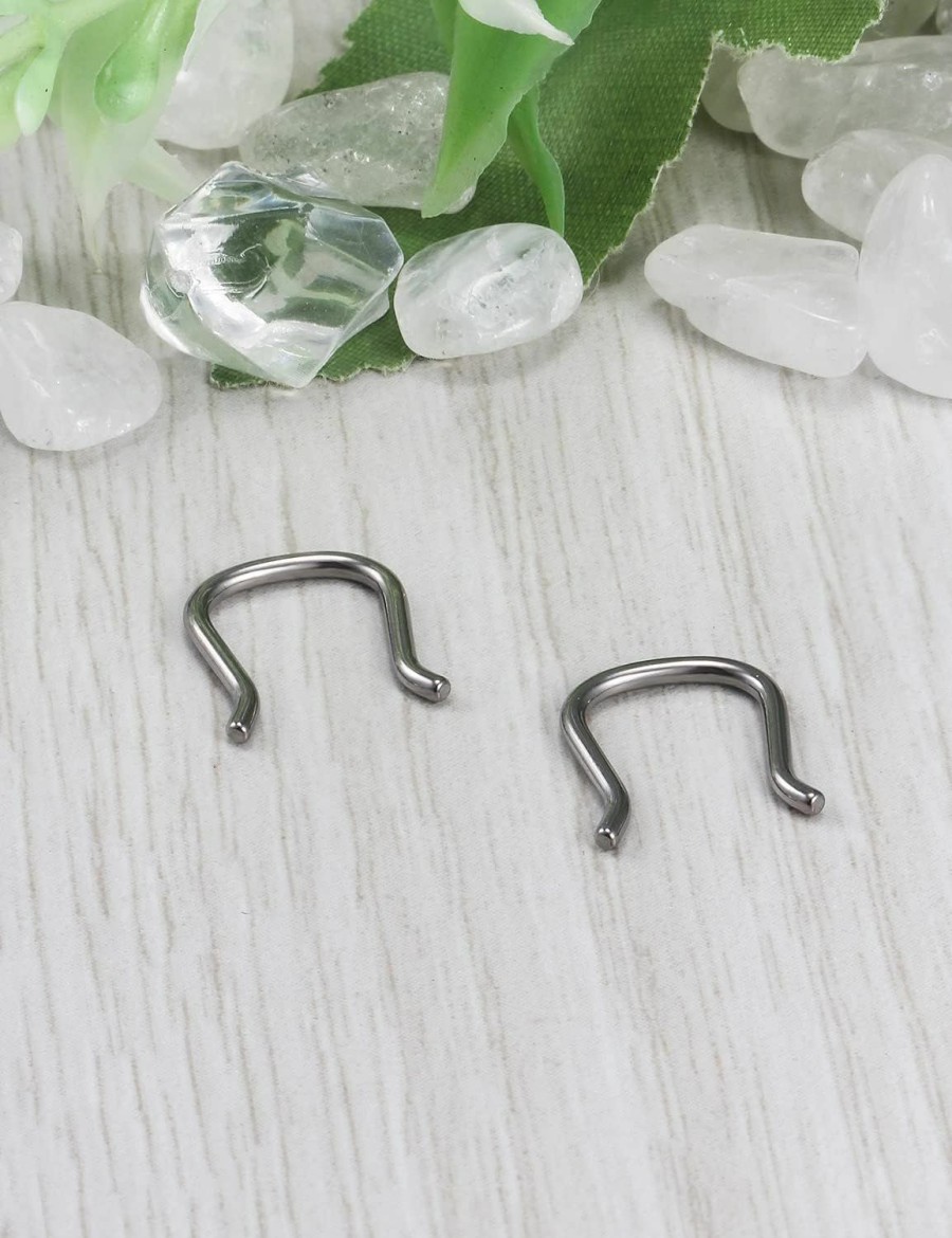 Ocptiy Ocptiy 16G 14G Titanium Septum Rings G23 Implant Grade Steel Septum Piercings Hypoallergenic Septum Nose Ring Piercing Jewelry For Sensitive Skin Inner Diameter 8Mm 10Mm | Body Piercing Rings