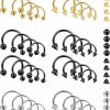 Dochais Dochais 48Pcs Septum Rings 16G Septum Jewelry Horseshoe Septum Ring Stainless Steel Septum Piercing Jewelry Eyebrow Tragus Daith Helix Piercing Lip Horseshoe Piercing For Women Men | Body Piercing Rings