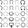 Besteel Besteel 30Pcs Black And Silver Septum Rings Surgical Steel 16G For Women Men| Hypoallergenic Horseshoe Septum Piercing| Small Septum Piercing Jewelry For Cartilage Helix Daith Conch, 10Mm Septum Pincher U-Shaped Nose Ring | Body Piercing Rings