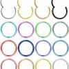 LOLIAS Lolias Surgical Steel Nose Rings Hoop Nose Clicker Ring Septum Jewelry 16G 18G Nose Hoop Lip Rings Nose Helix Cartilage Rook Earrings Nostril Piercing Jewelry Hypoallergenic | Body Piercing Rings