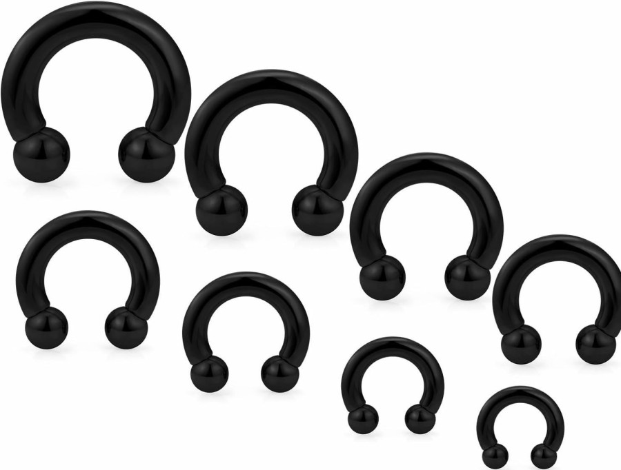 Ocptiy Ocptiy 00G 0G 2G 4G 6G 8G 12G 14G 16G 20G Septum Ear Earrings Gauges Stretching Kit Surgical Steel Horseshoe Septum Eyebrow Lip Navel Belly Ring Cartilage Helix Tragus Earrings Piercing Kit | Body Piercing Rings