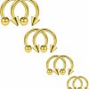 Ruifan Ruifan 8-24Pcs 14G Surgical Steel Nose Septum Horseshoe Hoop Earring Eyebrow Tragus Lip Piercing Ring Balls & Spikes 8-14Mm | Body Piercing Rings