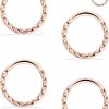 Hoeudjo Hoeudjo 4Pcs 16G Stainless Steel Hinged Clicker Segment Septum Nose Lip Ring Hoop Cartilage Tragus Helix Sleeper Earrings Body Piercing Jewelry For Women Men 8-10Mm | Body Piercing Rings