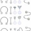 Xnsjeyy Xnsjeyy 16G Lip Rings For Women Stainless Steel Horseshoe Rings Lip Studs Medusa Labret Monroe Lip Rings Piercing Jewelry Tragus Helix Cartilage Forward Earrings Piercing Jewelry Retainer 19Pcs | Body Piercing Rings