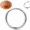 MILACOLATO Milacolato G23 Titanium Nose Ring Hoops 20G 18G 16G 14G Septum Hinged Nose Rings Click Ring For Lip Helix Tragus Daith Rook Cartilage Lobe Earrings Conch Piercing Jewelry Hypoallergenic Nose Rings For Women Men | Body Piercing Rings