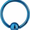 Forbidden Body Jewelry Forbidden Body Jewelry Blue Ip Plated Captive Bead Hoop Ring Cbr Surgical Steel 14G 1/2 Inch | Body Piercing Rings