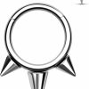 Mooncrush Jewelry Mooncrush Jewelry G23 Solid Titanium Septum Ring 16G Triple Spike Septum Nose Rings Silver Daith Piercing Jewelry Surgical Steel 8Mm/10Mm Helix Cartilage Earrings Hoop For Women | Body Piercing Rings