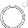 MissNity Missnity 4G 6G 8G 10G 12G Clicker Rings 316L Surgical Steel Hinged Segment Hoop For Septum And Cartilage Earlobe Piercings, Diameter 10Mm 12Mm 14Mm | Body Piercing Rings