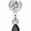 Pierced Owl Pierced Owl - 14Ga Stainless Steel Cz Crystal Fleur De Lis Dangling Belly Button Ring | Body Piercing Rings