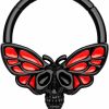 Melighting Melighting Black Septum Ring 16G Halloween Septum Jewelry Surgical Steel 316L Skull Moth Daith Piercing Jewelry Red Septum Piercing Helix Earring Conch Tragus Piercing For Women | Body Piercing Rings