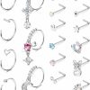 YADOCA Yadoca 20 Pcs 20G Dangle Nose Rings For Women Surgical Steel Nose Rings Stud Hoop Set L Shaped Butterfly Heart Moon Star Dangling Nose Piercing Jewelry | Body Piercing Rings