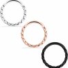 SCERRING Scerring 2-4Pcs 16G Stainless Steel Hinged Clicker Segment Septum Nose Lip Ring Hoop Cartilage Tragus Sleeper Earrings Body Piercing Jewelry Braided 10Mm | Body Piercing Rings