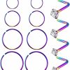 Masedy Masedy Nose Rings 12Pcs 20G 316L Stainless Steel L Shaped Nose Studs Cartilage Tragus Septum Piercing 6-12Mm | Body Piercing Rings