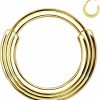 ALACLO Alaclo 316L Stainless Steel Septum Rings Hoop For Women, 16G 8Mm/10Mm Stainless Steel Segment Nose Rings For Men, Cartilage Clicker Hoop Earrings For Rook, Daith, Tragus, Hypoallergenic | Body Piercing Rings