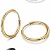 Jstyle Jstyle 3 Pairs Surgical Steel Cartilage Hoop Earring Set For Men Women Lobe Helix Daith Tragus Hypoallergenic | Body Piercing Rings