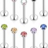 Xnsjeyy Xnsjeyy 16G Lip Rings For Women Stainless Steel Lip Studs Medusa Labret Monroe Lip Rings Piercing Tragus Helix Cartilage Forward Earring Piercing Jewelry For Women 2Mm 3Mm 4Mm Cz Silver 10Pcs 6-10Mm | Body Piercing Rings