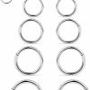 Dyknasz Dyknasz 10Pcs 16G Surgical Steel Hinged Clicker Segment Septum Lip Nipple Ring Hoop Cartilage Tragus Helix Sleeper Earrings Piercing Jewelry For Women Men 8Mm 10Mm 12Mm 14Mm 16Mm | Body Piercing Rings