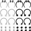 Dyknasz Dyknasz 12Pcs Septum Rings 16G 14G Septum Jewelry Surgical Steel Septum Ring Septum Piercing Horseshoe Barbell Lip Rings Hoops For Women Men 16Pcs Extra Replacement Balls | Body Piercing Rings