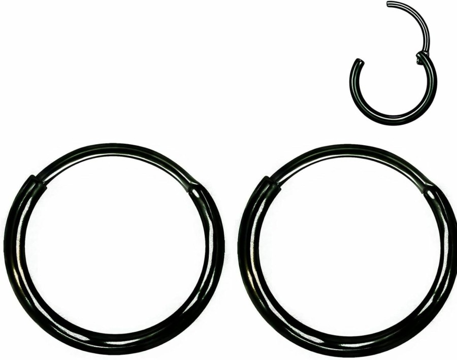 L7L7WM L7L7Wm 316L Surgical Steel Endless Hoop Earrings Nose Rings Hinged Segment Rings Cartilage Earrings Hoop Septum Rings Daith Helix Rook Conch Tragus Piercing Jewelry Lip Rings | Body Piercing Rings