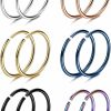 FIBO STEEL Fibo Steel 18-20G 12-24Pcs Stainless Steel Body Jewelry Piercing Nose Ring Hoop Nose Piercing … | Body Piercing Rings