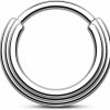 Mooncrush Jewelry Mooncrush Jewelry G23 Solid Titanium Septum Rings 16G Silver Septum Nose Rings Minimalist Daith Helix Hoop Earrings Stacked Daith Helix Piercing Jewelry Hypoallergenic | Body Piercing Rings