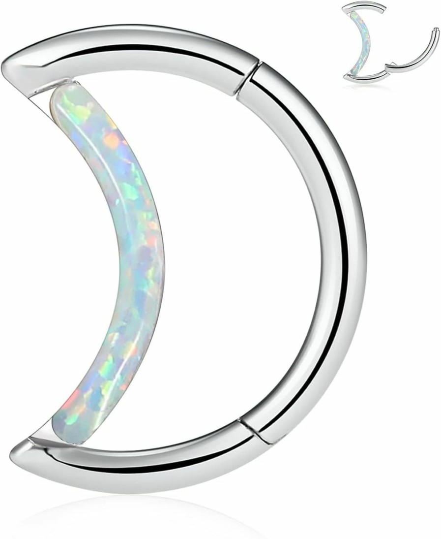 FUNLMO Funlmo Septum Ring Septum Jewelry Nose Ring Hoop 18G 16G Daith Helix Conch Rook Tragus Piercing Jewelry 316L Surgical Steel Cartilage Daith Helix Earring Septum Clicker | Body Piercing Rings