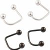 Mansheng Datoa 16G Stainless Steel Lip Monroe Medusa Hoop Rings C-Shaped Piercing Ball Lippy Loop Labret Lip Rings Piercing Jewelry For Women Men | Body Piercing Rings