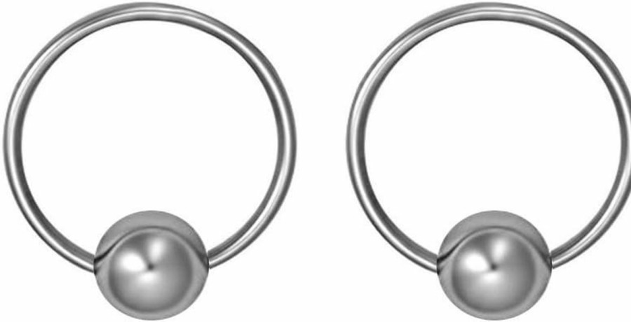 Forbidden Body Jewelry 14G-20G Every-Day Solid Titanium Captive Bead Ring Body Piercing Hoops, Nickel Free & Hypoallergenic | Body Piercing Rings