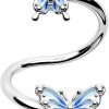 OUFER Oufer Twist Cartilage Piercing Jewelry, Butterfly Cartilage Earrings,316L Stainless Steel Lip Labret Jewelry, 16G Helix Conch Earrings For Women And Men | Body Piercing Rings