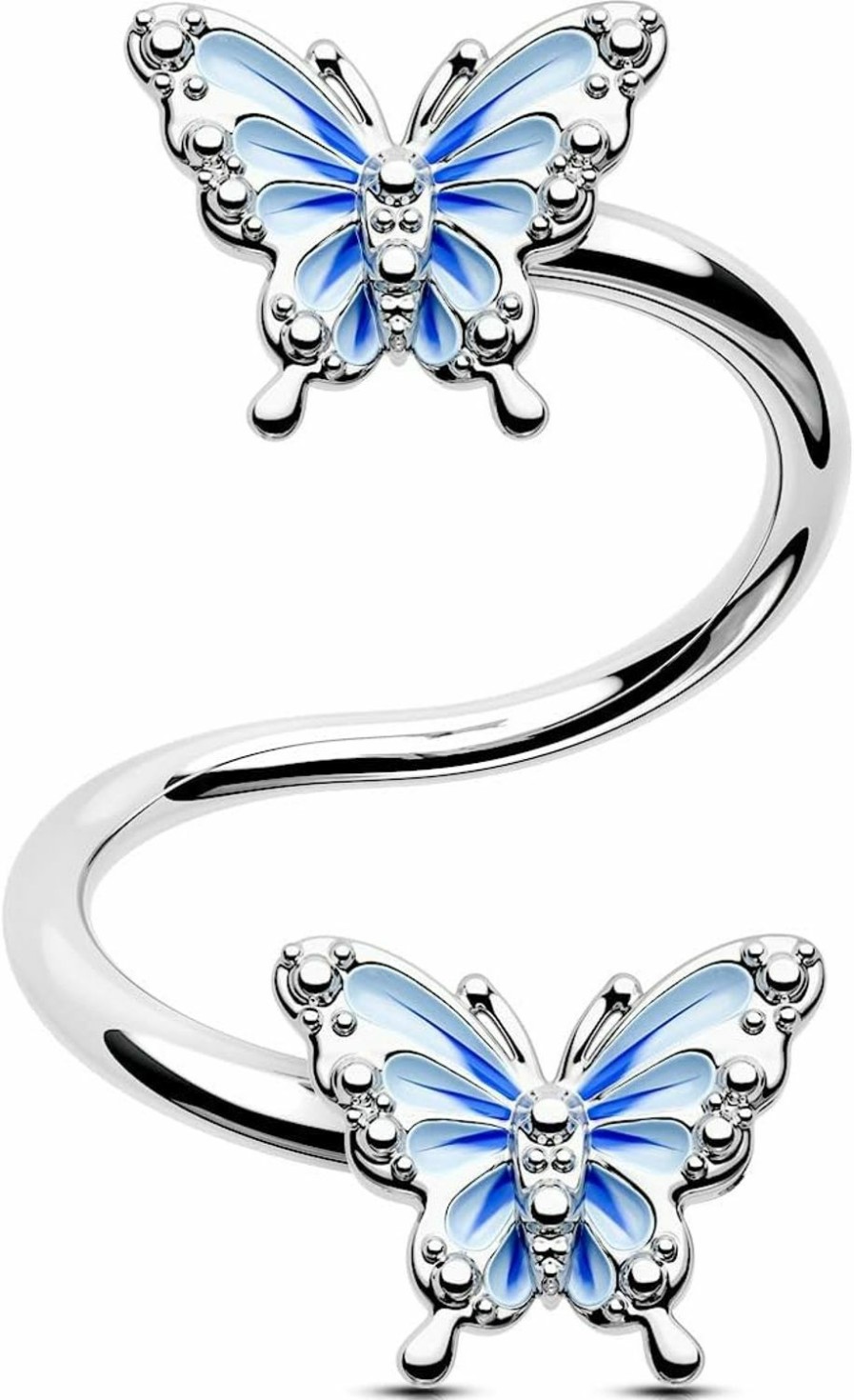 OUFER Oufer Twist Cartilage Piercing Jewelry, Butterfly Cartilage Earrings,316L Stainless Steel Lip Labret Jewelry, 16G Helix Conch Earrings For Women And Men | Body Piercing Rings