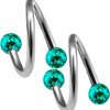 bodyjewellery Bodyjewellery 2Pcs 16G Spiral Barbell Twisted Bar Titanium Earring Tragus Lip Cartilage Helix Hoop Studs Eyebrow Ferido Balls B2Ecm | Body Piercing Rings