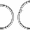 365 Sleepers 365 Sleepers 2 Pieces Titanium 16G Hinged Hoop Segment Septum Cartilage Helix Tragus Nose Ring Uni Sleeper Earrings 6Mm - 16Mm | Body Piercing Rings