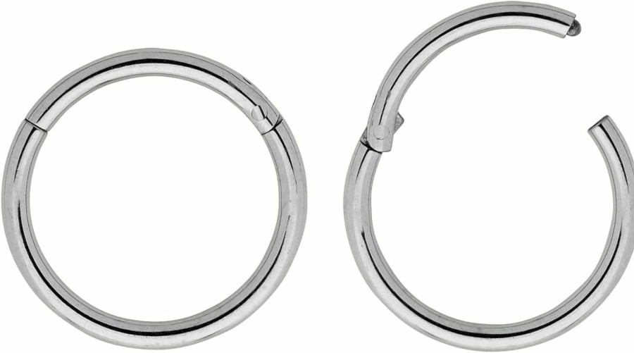 365 Sleepers 365 Sleepers 2 Pieces Titanium 16G Hinged Hoop Segment Septum Cartilage Helix Tragus Nose Ring Uni Sleeper Earrings 6Mm - 16Mm | Body Piercing Rings