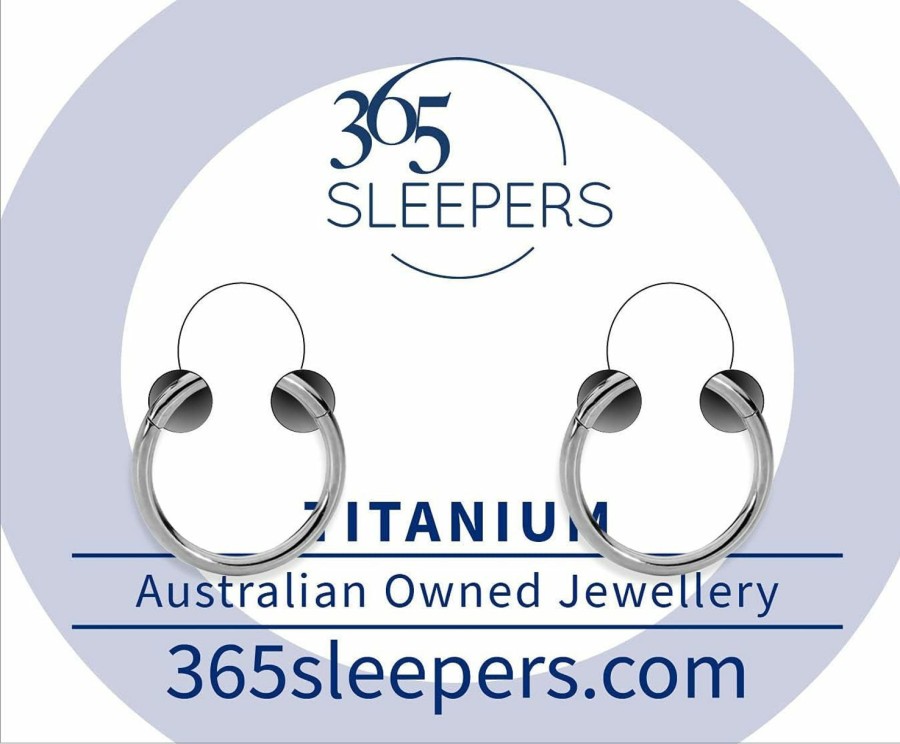 365 Sleepers 365 Sleepers 2 Pieces Titanium 16G Hinged Hoop Segment Septum Cartilage Helix Tragus Nose Ring Uni Sleeper Earrings 6Mm - 16Mm | Body Piercing Rings